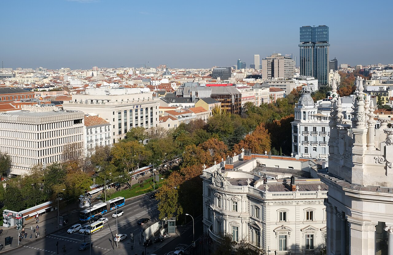 Fotografía aérea del eje Prado-Recoletos.
