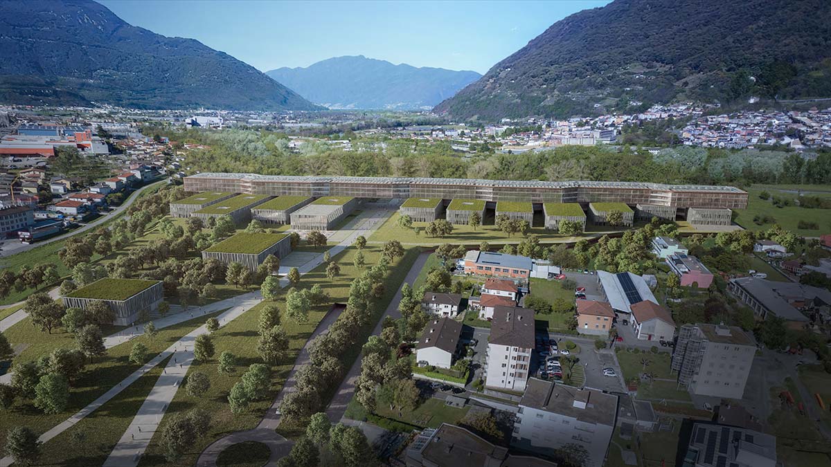Infografía para el concurso del Hospital Regional de Bellinzona en Suiza.
